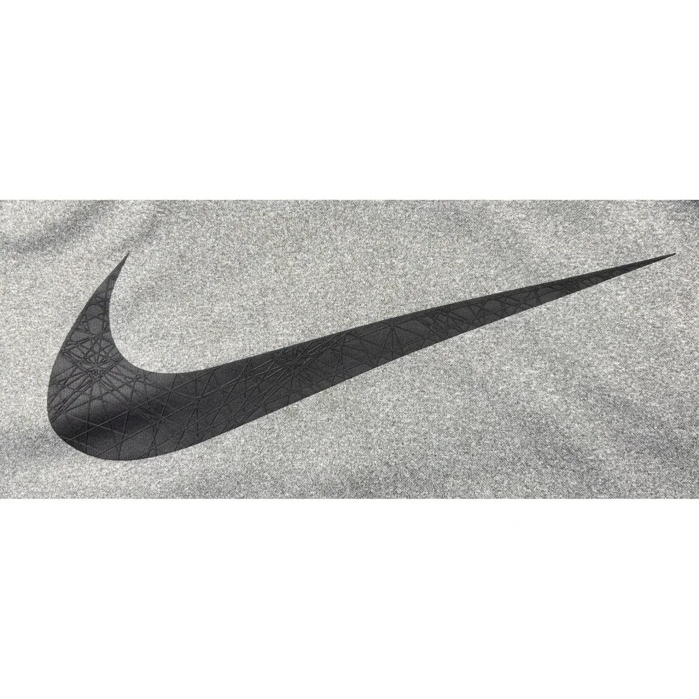 Nike‎ Dri-FIT Hoodie Mens 2XL Heather Gray Big Swoosh Fleece Pullover Sweatshirt